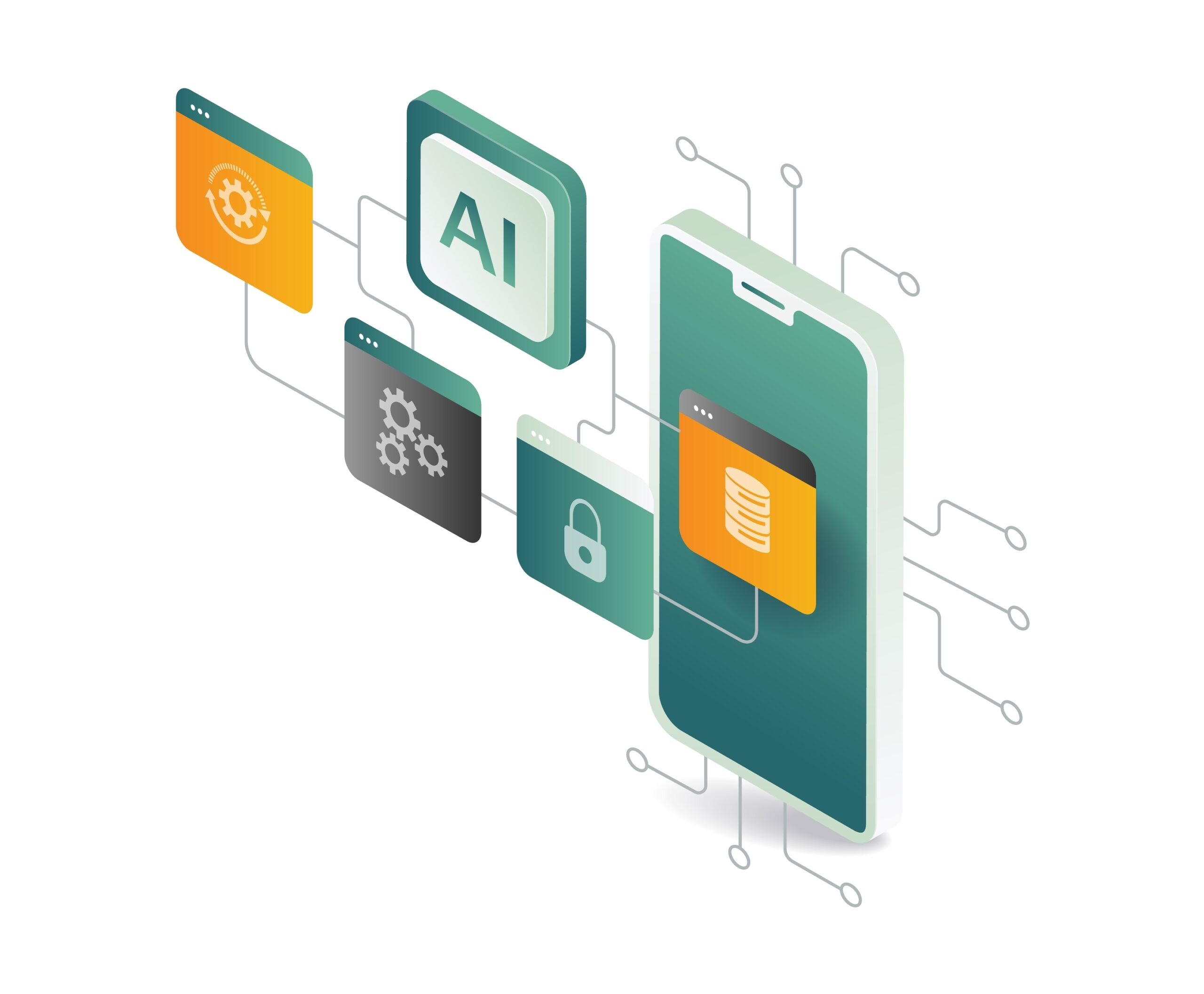 Smartphone,Ai,Système,Concept,Illustration Smartphone,Ai,Système,Concept,Illustration