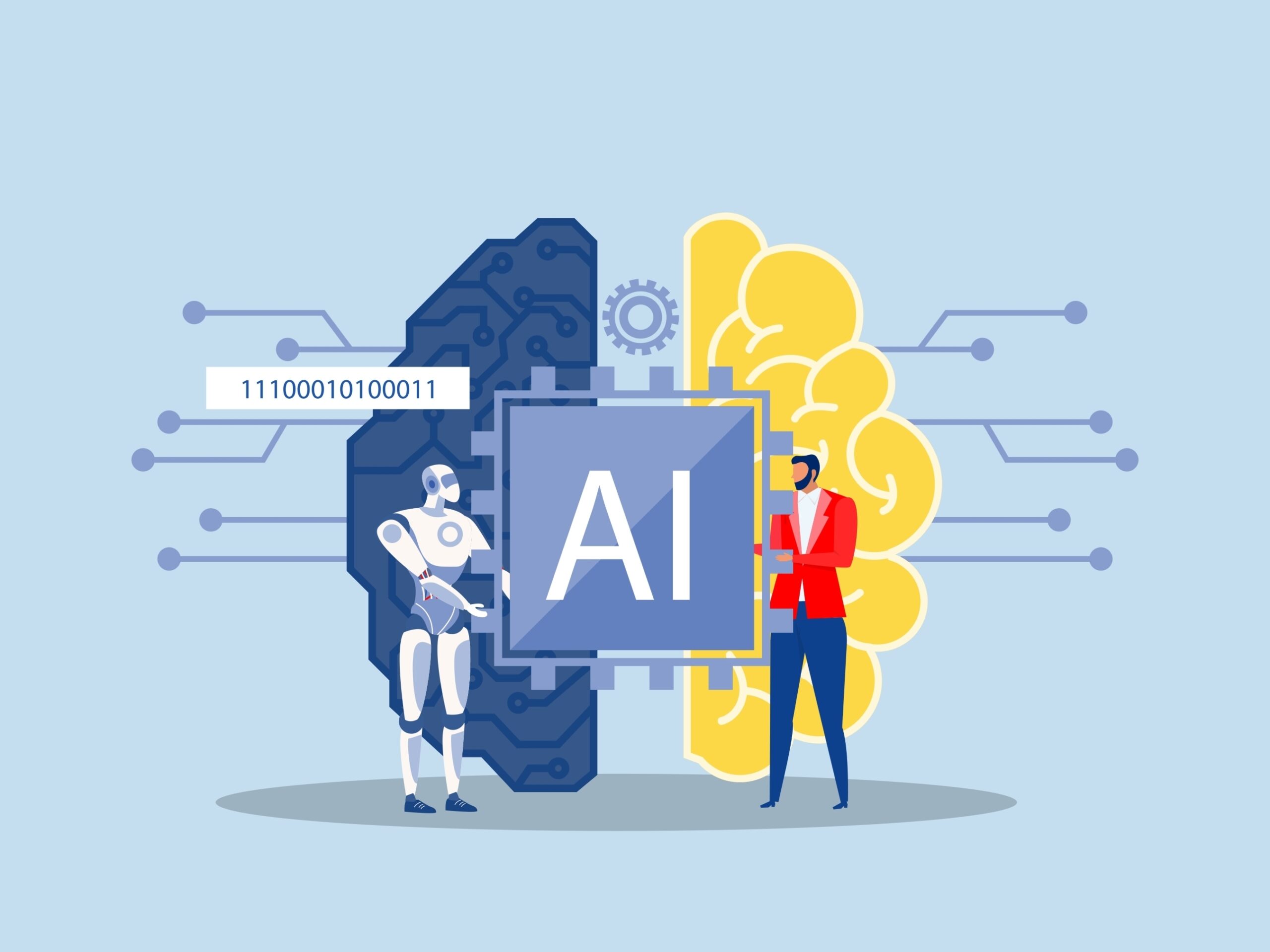 Partenariat, contact, homme d'affaires, jumelage, cyborg, idée, ou, intelligence artificielle, technologie, futuriste, Partenariat, contact, homme d'affaires, jumelage, cyborg, idée, ou, intelligence artificielle, technologie, futuriste,